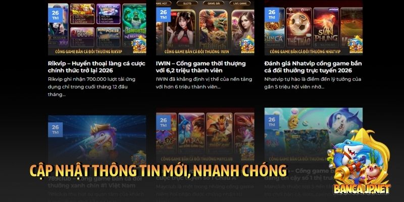 Cập nhật thông tin mới, nhanh chóng