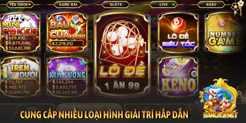 Cung cấp nhiều loại hình giải trí hấp dẫn