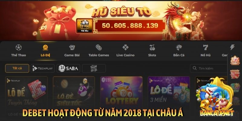 Debet hoạt động từ năm 2018 tại châu Á