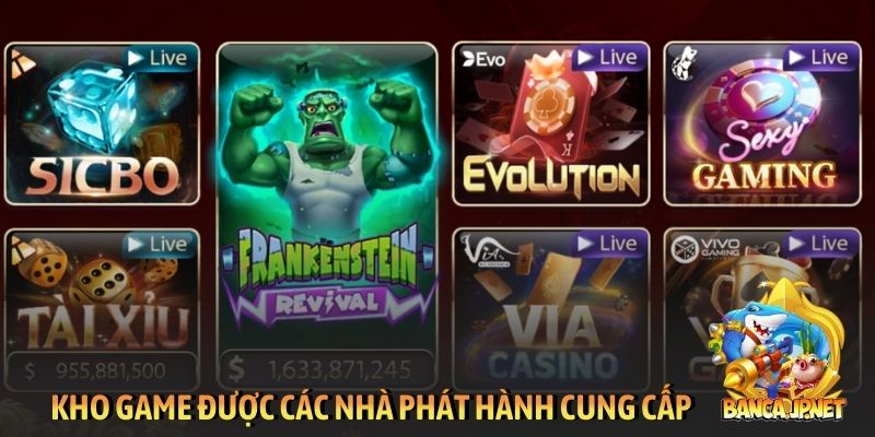 Kho game được các nhà phát hành cung cấp
