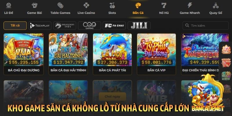 Kho game săn cá khổng lồ từ nhà cung cấp lớn