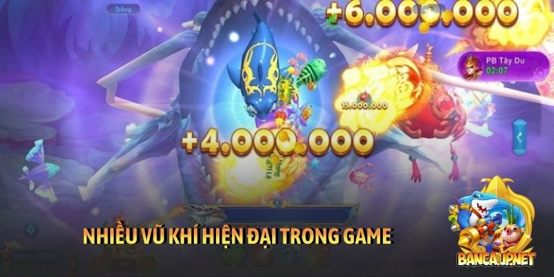 Nhiều vũ khí hiện đại trong game