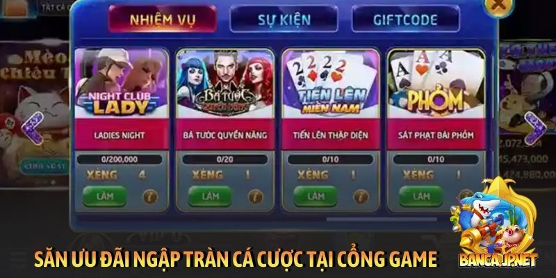 Săn ưu đãi ngập tràn cá cược tại cổng game